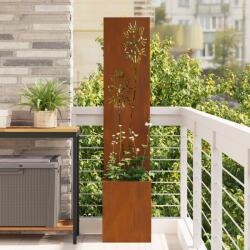 vidaXL Ghiveci de Gradina cu Panou Decorativ Ruginit 32 x 140 cm GartenMobel Dekor (876370)