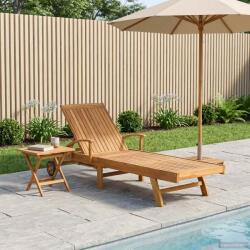 vidaXL Sezlong cu masa 2 pcs Maro 40 x 40 x 40 cm Lemn solid de tec GartenMobel Dekor (42032669)
