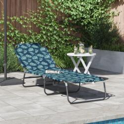 vidaXL Sezlong pliabil cu model de frunze din 600D Oxford GartenMobel Dekor (42003145)