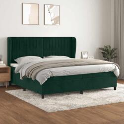 vidaXL Pat box spring cu saltea, verde închis, 200x200 cm, catifea GartenMobel Dekor (3129354)