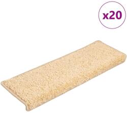 vidaXL Covorase pentru scari, 20 buc. , 65x21x4 cm, margini dreptunghiulare, crem GartenMobel Dekor (3365855) Covor