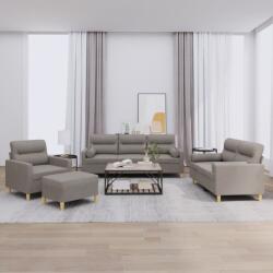 vidaXL Set de canapele cu perne, 4 piese, gri taupe, textil GartenMobel Dekor (3201567) Canapea