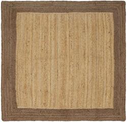 vidaXL Covor din iuta gri 160x160 cm, handmade, pentru living (42010672) Covor