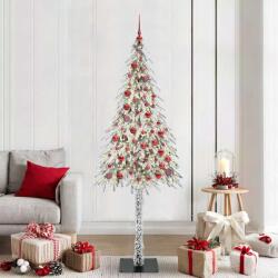 vidaXL Brad de Craciun cu 300 LED cu suport Alb 210 cm PE si Otel GartenMobel Dekor (3396242)