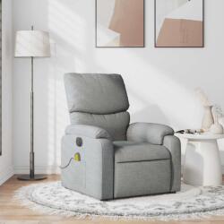 vidaXL Fotoliu de masaj rabatabil, gri deschis, textil GartenMobel Dekor (373422)