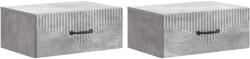 vidaXL Set 2 noptiere suspendate gri beton, 49 x 34, 5 x 20 cm, cu sertar (898962)
