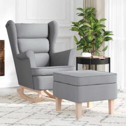vidaXL Scaun balansoar cu taburet, gri deschis, textil GartenMobel Dekor (3307997)