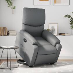 vidaXL Fotoliu rabatabil electric cu ridicare, gri, piele ecologica GartenMobel Dekor (3204903)
