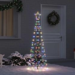 vidaXL Brad de Craciun LED cu 390 LED Multicolour 250 cm Fier GartenMobel Dekor (42018751)