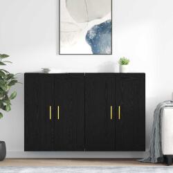 vidaXL Cabinet suspendat 2 pcs Stejar Negru 69, 5 x 34 x 90 cm GartenMobel Dekor (3415595) Comoda