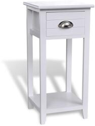 vidaXL Noptiera cu 1 sertar, alb GartenMobel Dekor (242040)