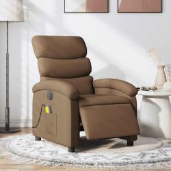 vidaXL Fotoliu electric de masaj rabatabil, maro, textil GartenMobel Dekor (3203970)