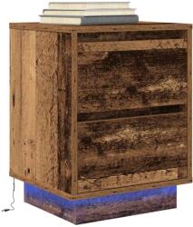 vidaXL Noptiera cu lumini LED Lemn vechi 38x34x50 cm GartenMobel Dekor (861297)