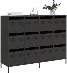 vidaXL Dulap, negru, 135x39x103, 5 cm, otel laminat la rece GartenMobel Dekor (3307173) Comoda
