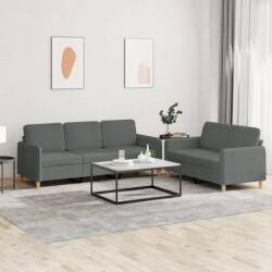 vidaXL Set de canapele cu perne, 2 piese, gri închis, textil GartenMobel Dekor (3202119) Canapea
