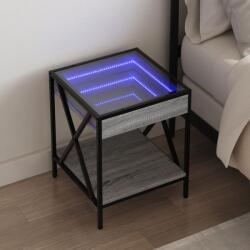 vidaXL Noptiera cu LED infinity, gri sonoma, 40x40x49 cm GartenMobel Dekor (3284099)