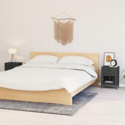 vidaXL Noptiere, 2 buc. , antracit, 40x30x54, 5 cm, otel si sticla GartenMobel Dekor (3095204)