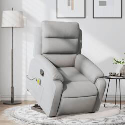 vidaXL Fotoliu de masaj rabatabil cu ridicare, gri deschis, textil GartenMobel Dekor (3204992)