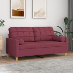 vidaXL Canapea cu 2 locuri cu pernute, rosu vin, 140 cm, textil GartenMobel Dekor (3200788) Canapea
