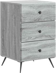 vidaXL Noptiera gri Sonoma cu 3 sertare, 43 x 41 x 66, 5 cm, lemn prelucrat (895481)
