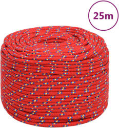 vidaXL Franghie de barca, rosu, 8 mm, 25 m, polipropilena GartenMobel Dekor (152395)