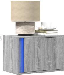 vidaXL Noptiera montata pe perete cu lumini LED, sonoma gri GartenMobel Dekor (852099)