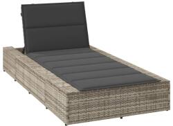 vidaXL Sezlong cu perna plutitoare din polirattan gri deschis GartenMobel Dekor (4104207)
