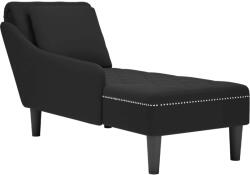 vidaXL Sezlong cu perna si cotiera dreapta, negru, catifea GartenMobel Dekor (4009777)