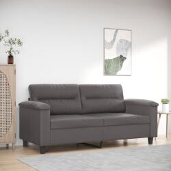 vidaXL Canapea cu 2 locuri, gri, 140 cm, piele ecologica GartenMobel Dekor (359585) Canapea