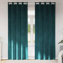 vidaXL Perdele opace 2 pcs Verde închis 140 x 245 cm Catifea GartenMobel Dekor (4107211)