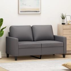vidaXL Canapea cu 2 locuri, gri, 120 cm, piele ecologica GartenMobel Dekor (359134) Canapea
