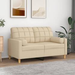 vidaXL Canapea cu 2 locuri cu pernute, crem, 120 cm, textil GartenMobel Dekor (3200776) Canapea