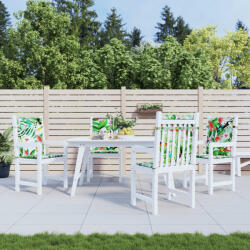 vidaXL Perne pentru scaune cu spatar jos, 4 buc, multicolor, textil GartenMobel Dekor (361326)