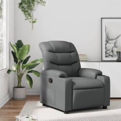 vidaXL Fotoliu rabatabil, gri, piele ecologica GartenMobel Dekor (374136)