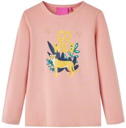vidaXL Tricou pentru copii cu maneci lungi roz deschis 128 GartenMobel Dekor (13552)