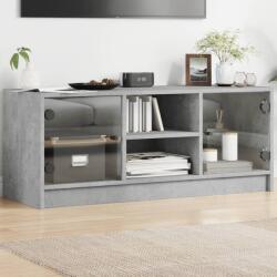 vidaXL Comoda TV cu usi din sticla, gri beton, 102x37x42 cm GartenMobel Dekor (836374)