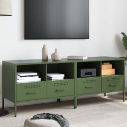 vidaXL Dulap TV, 2 buc. , verde masliniu, 68x39x50, 5 cm, otel laminat GartenMobel Dekor (843051)