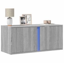 vidaXL Comoda TV de perete cu lumini LED, gri sonoma, 80x31x35 cm GartenMobel Dekor (852262)