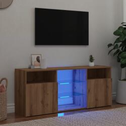 vidaXL Dulap TV cu LED stejar artizanal 120x30x50 cm lemn prelucrat GartenMobel Dekor (856352)