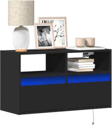 vidaXL Dulap TV de perete cu lumini LED negru 80x31x45 cm GartenMobel Dekor (852328)