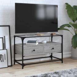 vidaXL Dulap TV blat sticla, gri sonoma, 80x35x51 cm lemn prelucrat GartenMobel Dekor (846062)