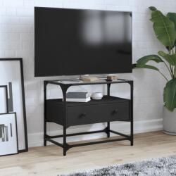 vidaXL Dulap TV blat sticla, negru, 60x35x51 cm lemn prelucrat GartenMobel Dekor (846054)