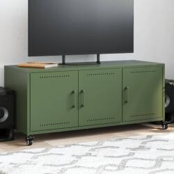 vidaXL Dulap TV, verde masliniu, 100, 5x39x43, 5cm, otel laminat la rece GartenMobel Dekor (846648)