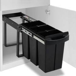 vidaXL Cos gunoi retractabil pentru dulap bucatarie, silentios, 36 L GartenMobel Dekor (51180) Cos de gunoi