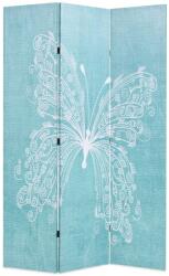 vidaXL Paravan de camera pliabil, albastru, 120 x 170 cm, fluture GartenMobel Dekor (245885)