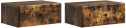 vidaXL Set 2 noptiere suspendate stejar fumuriu, lemn prelucrat, 49 x 34, 5 x 20 cm (899136)