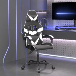 vidaXL Scaun de gaming pivotant, negru si alb, piele ecologica GartenMobel Dekor (349548)