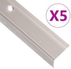 vidaXL Profile trepte în forma de L, 5 buc. sampanie 90 cm aluminiu GartenMobel Dekor (146750)