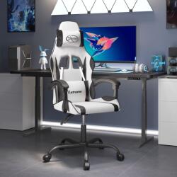 vidaXL Scaun de gaming pivotant, alb si negru, piele ecologica GartenMobel Dekor (349577)