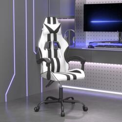 vidaXL Scaun de gaming pivotant, alb si negru, piele ecologica GartenMobel Dekor (349529)